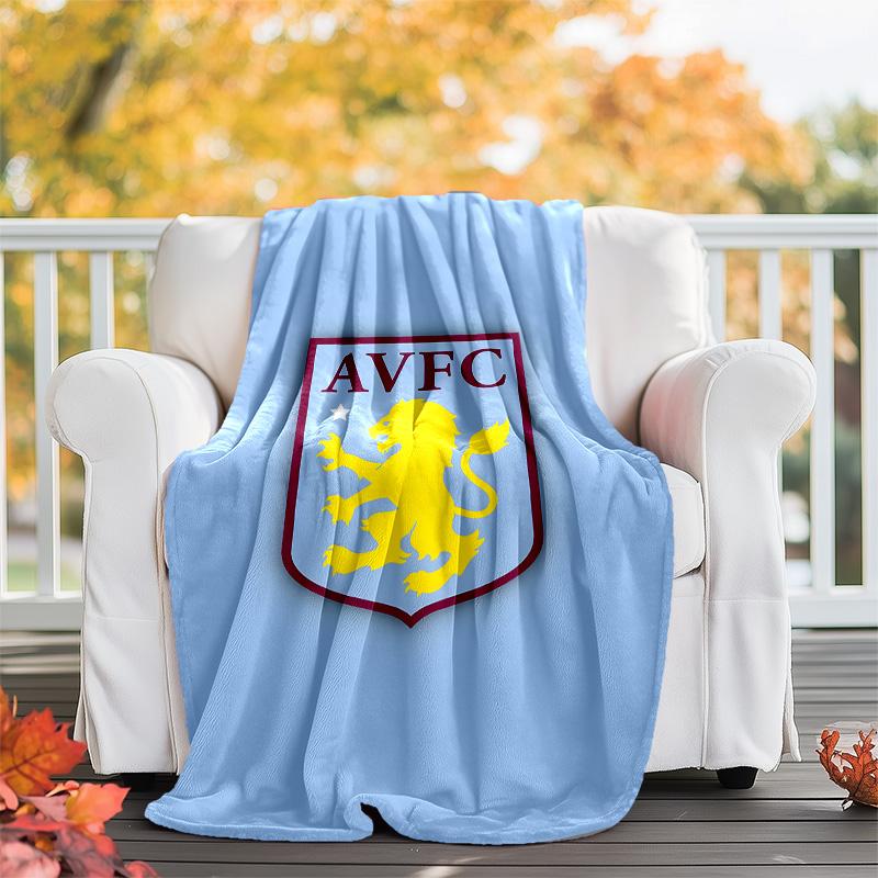 1pc Aston Villa Theme Blanket - Digital Print, Polyester, Cozy for All Seasons, Perfect for Outdoor, and Travel