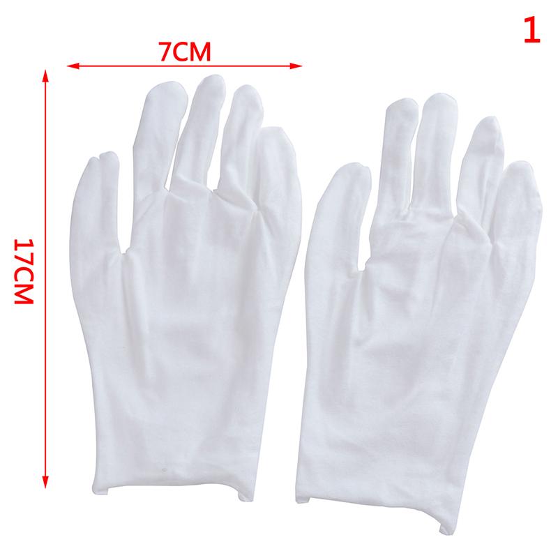 White Cotton Work Gloves for Dry Hands Handling Film SPA Gloves Ceremonial High Stretch Gloves Household Cleaning Tools S M L