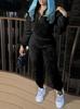 European & American Women's Solid Color Long Sleeve Plush Suit - Autumn/Winter Fashion Casualwear