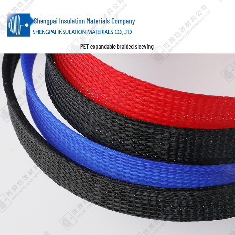 PET Flame-Retardant Black Nylon Braided Expandable Sleeving - Snake Skin Mesh Cable Protection Tube