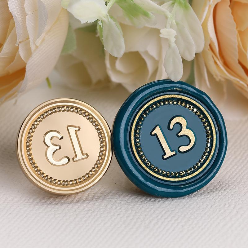 Stamp 2.5*2.5cm Digital 1~20 Series Copper Head Fire Paint Seal Arabic Serial Number Seal Head Solid Brass Carving Stamps