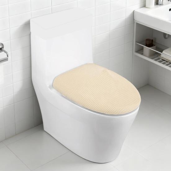 Toilet Cover Corn-patterned Fabric Elastic Strap Non-Slip Stable Toilet Seat Cover Multifunctional Bathroom Decor