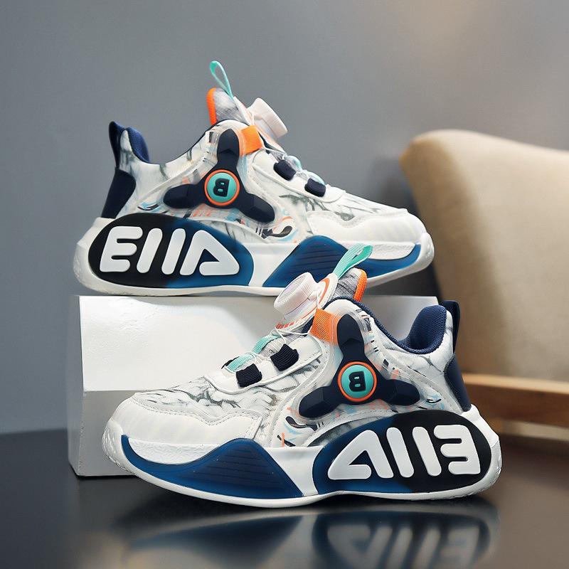 Unisex Kids' Basketball Shoes: Four Seasons, Breathable Mesh & Leather, Sound-Enhancing Friction, Velvet-Cushioned Comfort