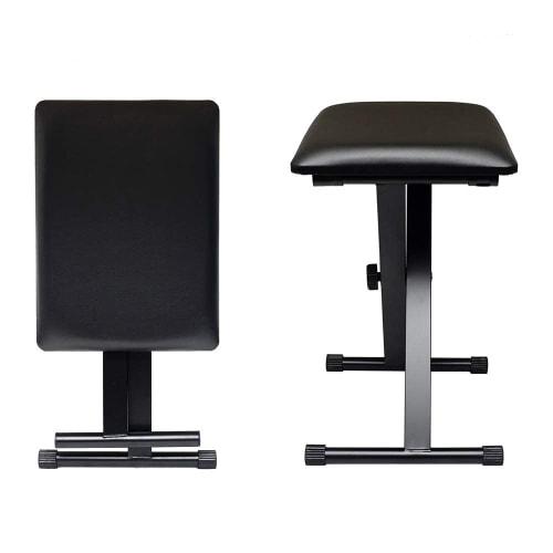 AKOZLIN Folding X-Shaped Piano Chair with Keyboard Bench, 3-Level Height Adjustment, Non-Slip, Black, 16.5" W x 12.5" D x 14.5" H (42/47/50cm)