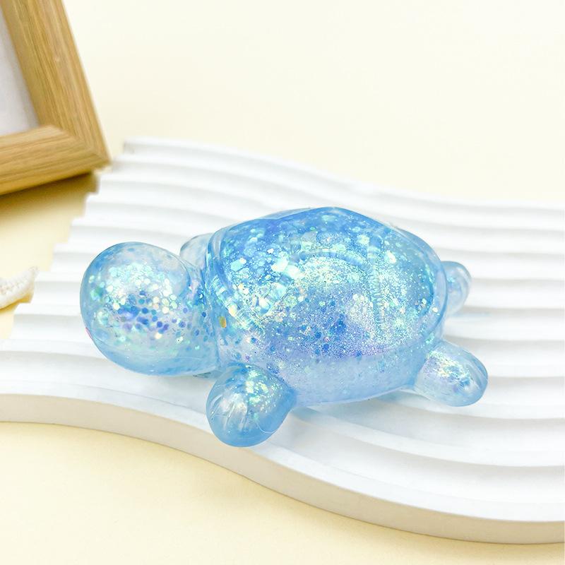 Tartaruga Morbida Giocattolo Antistress Tartaruga Glitterata Giocattolo da Spremere Piccolo Animale Carino Antistress Fidget Splat Decompressione Sfiato Giocattolo da Spremere