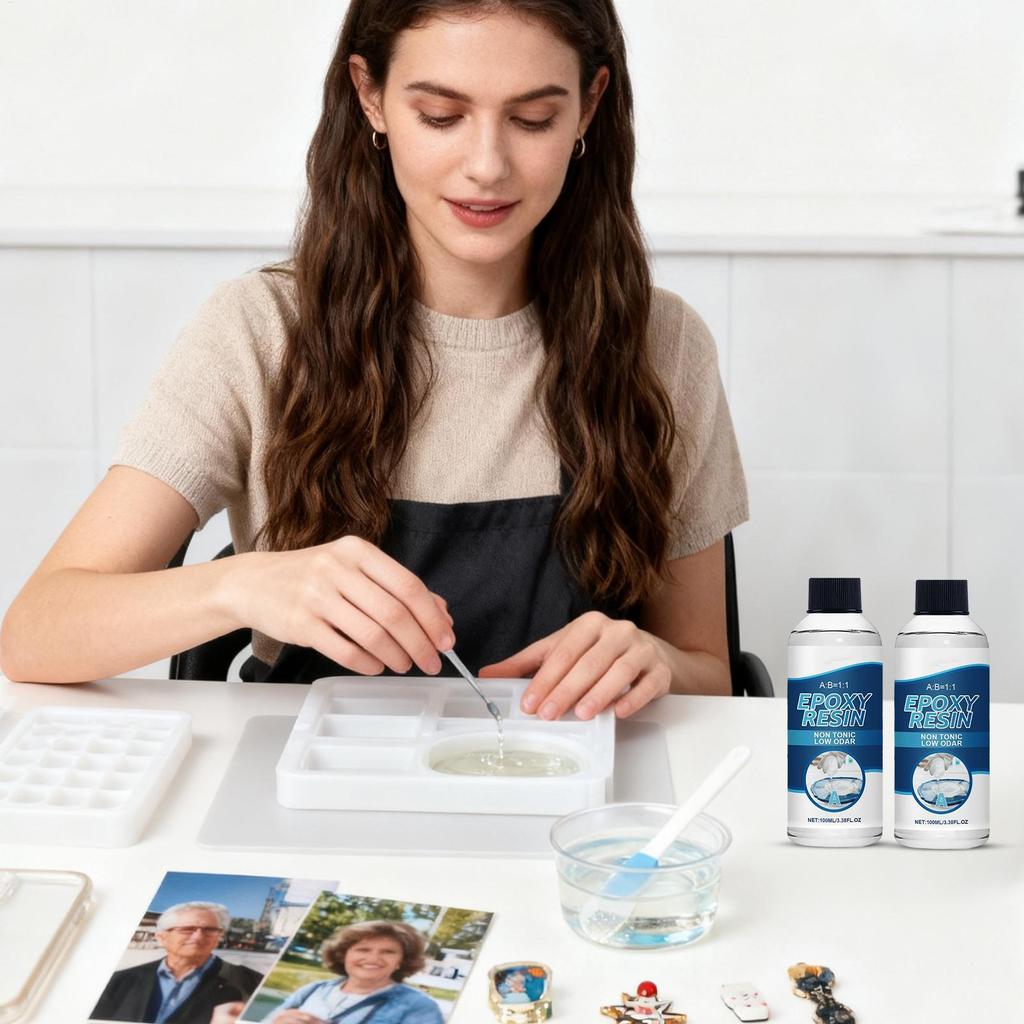 Kristallklarer Epoxidharz-Bausatz Kompletter Starter-Set mit Formen für Schmuck, Untersetzer, Fluss-Tische & DIY Heimdeko-Kunst