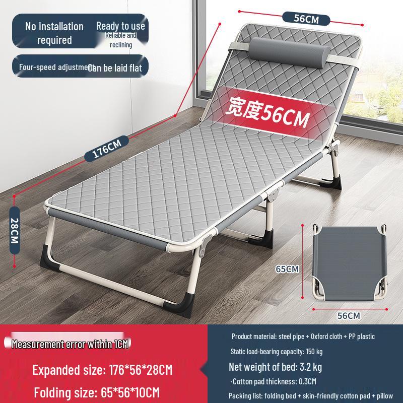 Multi-functional Folding Single Bed: Portable Recliner for Home, Office, and Camping Naps