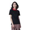 Li Ning Serie Principiante Tenis de Mesa Logo Polo Medio Botón Unisex Camisas Polo Negro AAYT033-4