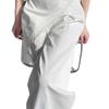 Women's White Lace Two-Piece Wide-Leg Pants with Crotch Cover - High-Waisted, Slimming, Draping, Floor-Length for Summer