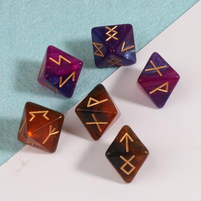 3 peças 8-lados runa dados poliédricos acrílico astrológico dados jogo de tabuleiro dados constelação adivinhação acessório