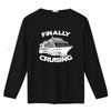 Finally Cruising Cruise Ship Vacation Womens T Shirt Black L Vintage Washed Homme Fashion Breathable Stylish Unisex