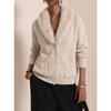 VEZFAA Damesmode Casual Herfst Winter Effen Kleur Print Lange Mouw Truien