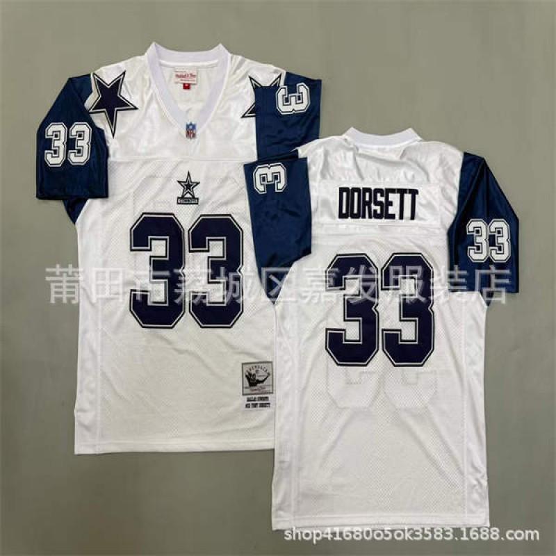 Camiseta de Fútbol Retro NFL Dallas Cowboys para Hombre de Algodón Bordada Camisa Deportiva del Equipo Ropa para Aficionados