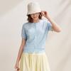 Zhaojun 2026 S/S Women's Mulberry Silk Retro Jacquard Knit Short Sleeve Cardigan