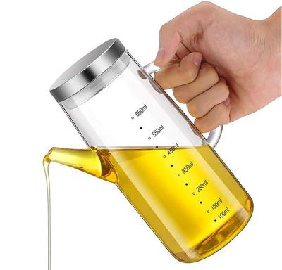 Oil Bottle, Seasoning Container, Soy Sauce Bottle, Vinegar Bottle, Oil Dispenser, Glass Material, Dustproof, 650ml