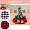 Decorative Mini Christmas Tree Skirt In Trendy Red Black And Black White Checkered Fabric