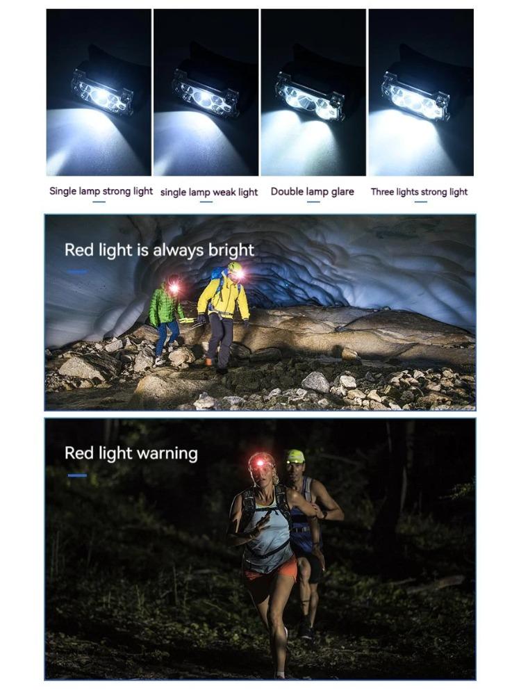 Mini Strong 5LED Headlamp Motion Sensor Headlight Outdoor Camping Fishing USB Rechargerable Portable Flashlight Head Lamp