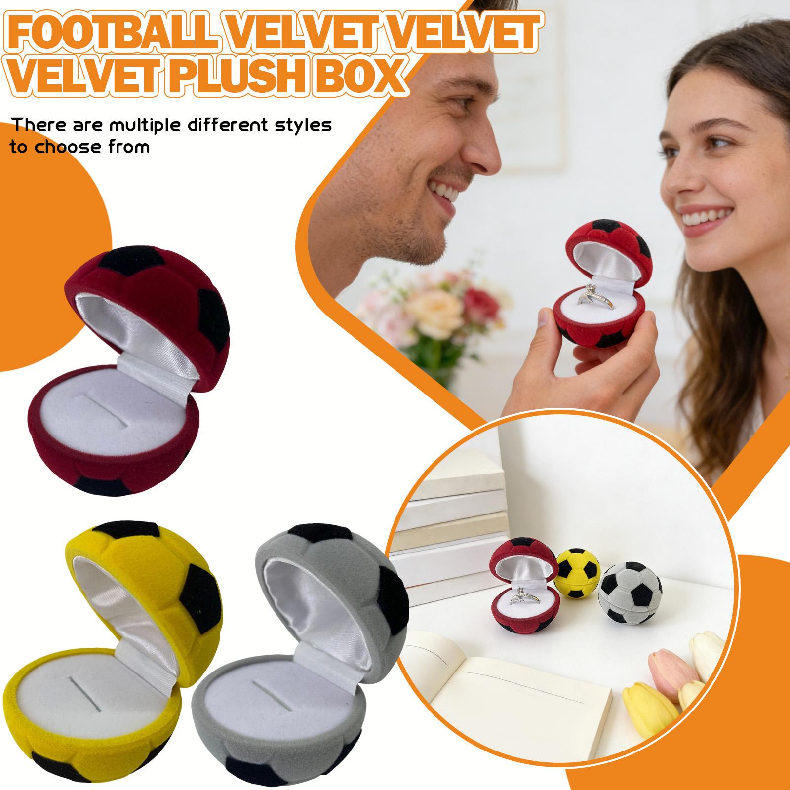 

Creative Football Velvet Jewelry Box Set One Size