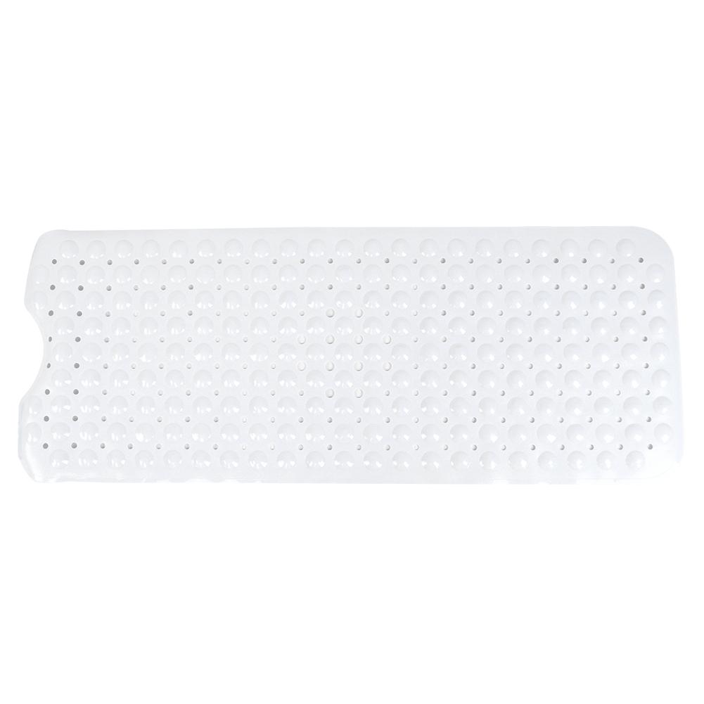 PVC Haushalts- Hotel Badewannen Duschmatte Rutschfeste Badezimmerbodenmatte mit Saugnapf Weiß 40.5x101cm