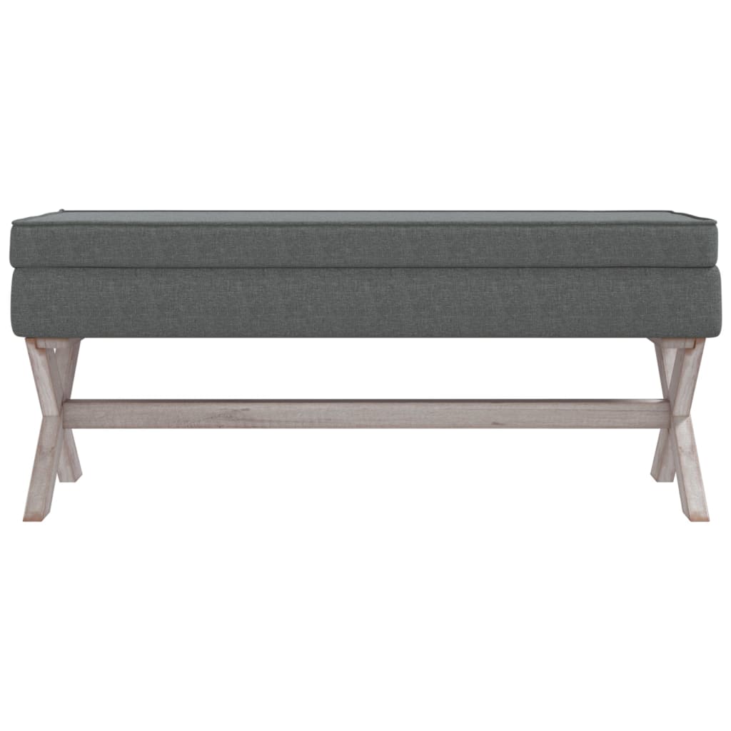 Vidaxl Stołek Ze Schowkiem, Ciemnoszary, 110X45X49 Cm, Tkanina