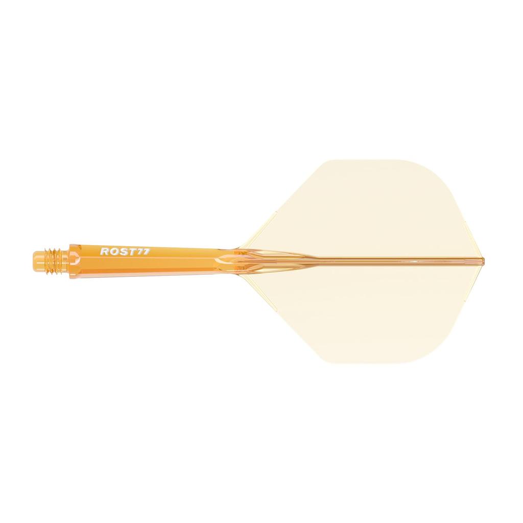 Cuesoul ROST 77 Transparent Set of Clear White Medium One-Piece Flights, Standard, 3, Orange, Logo, (CS-77-XB9T-M)