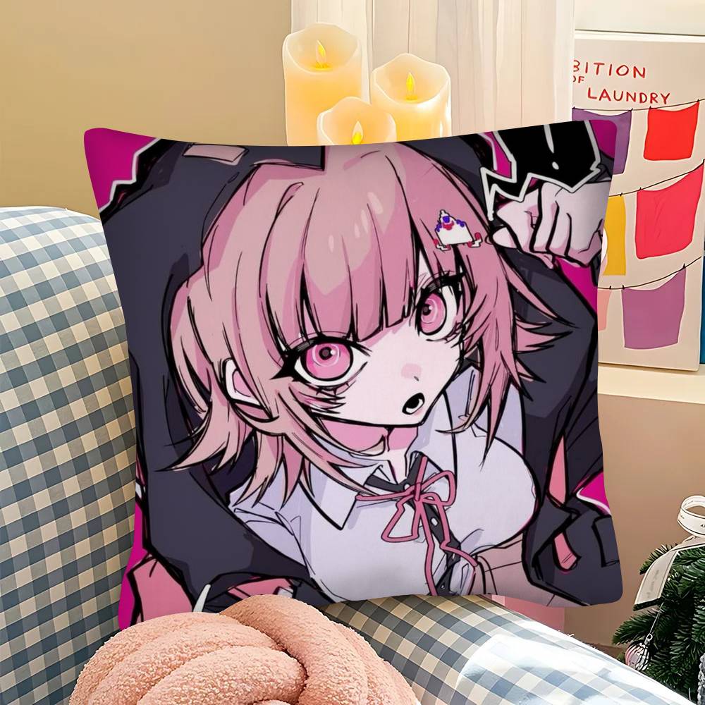 1Pc Anime D-Danganronpas-Cute Pillow Case Fashion Square Pillowcase Bedroom Sofa Room Ins Decoration Leisure