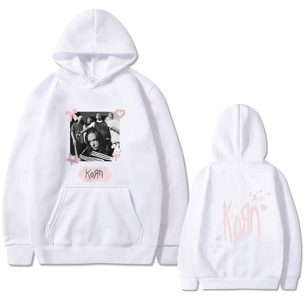 Rock Band Korn Vintage Oversized Hoodie Men Women Funny Kawaii Cute Pink Merch Hoodies Male Alternative Nu Metal Music Pullover