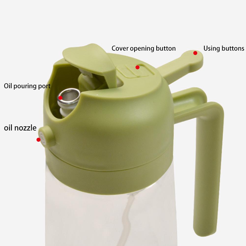 450/60Oml 2 In 1 Oil Spray Bottle With Pour Spout Leakproof Multifunctional Large Capacity Glass Oiler Kitchen Cooking Accessory