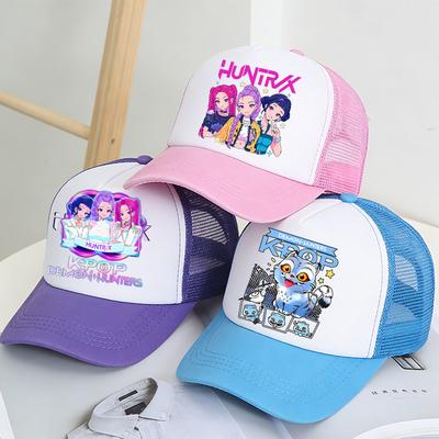 KPoP Demon Hunter Summer Baseball Cap Cartoon Anime Print Hat Boy Girl Breathable Kid Hat HipHop NetCap Kawaii Kids Plaything Gift