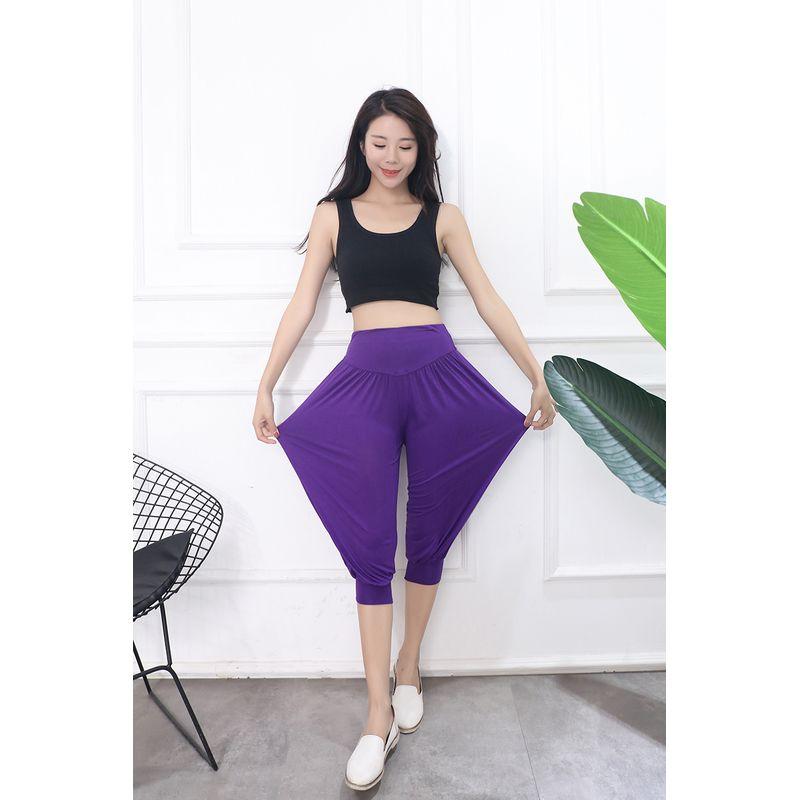 

Modal High Waist Thin plus Size Casual Yoga Pants Purple XXL 80.00 kg-90.00 kg