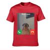 2026 Summer T Shirt Gustavo The Dog'S Funny Phone Call Graphic T-Shirt Black Casual Short Sleeve Round Neck Tee with Gustavo Is Calling