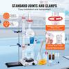 Essential Oil Distillation Kit, 2000ml Distillation Apparatus, 3.3 Boro Lab Glassware Distillation Kit with 1000W Heating Plate and 24, 40 Joint, 28
