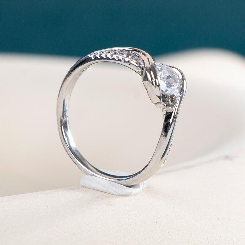 BELLA BOX Fancy Bridal Wedding Rings Modern Design Elegant Female Party Accessories Brilliant Zircon Luxury Jewelry For Women