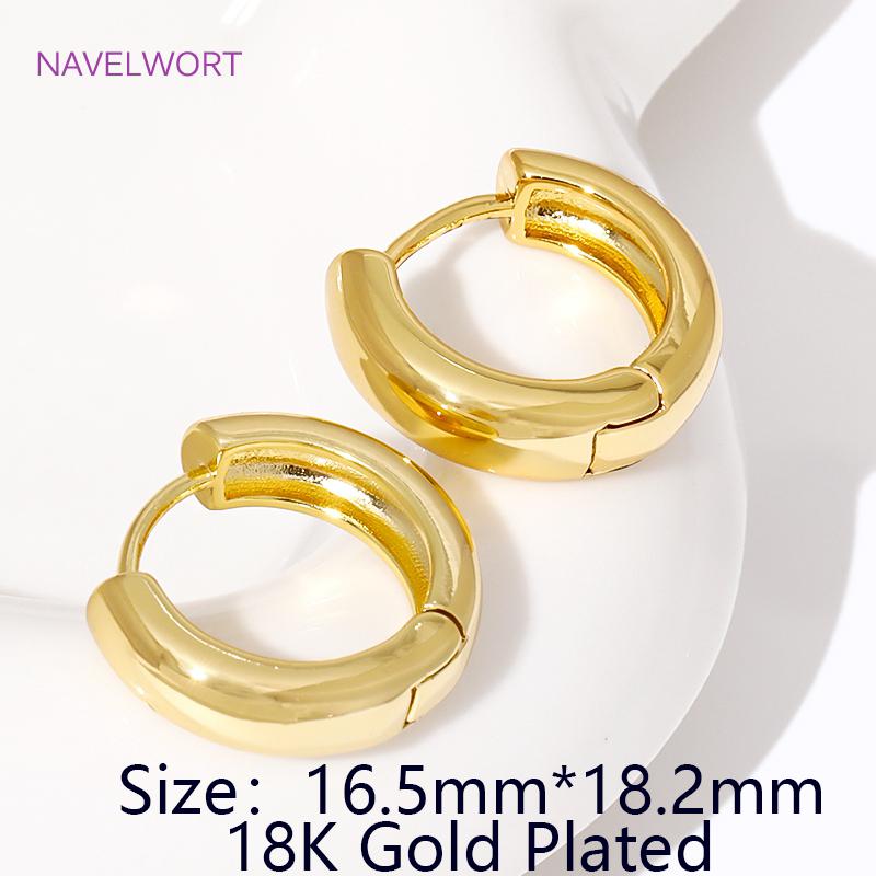 2 Sizes Round Earrings 18K Gold Plated Circle Hoop Earrings,For Women Jewellery Simple Hoop Circle Earring Ladies Party Gift