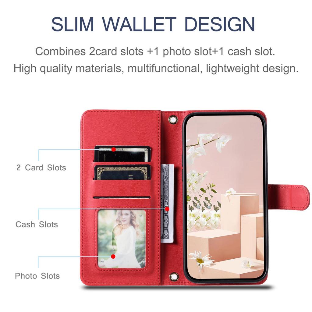 Cross-Border Compatible Houndstooth Leather Flip Card Holder Case with Lanyard for Sony 5 IV/10 V (2023)