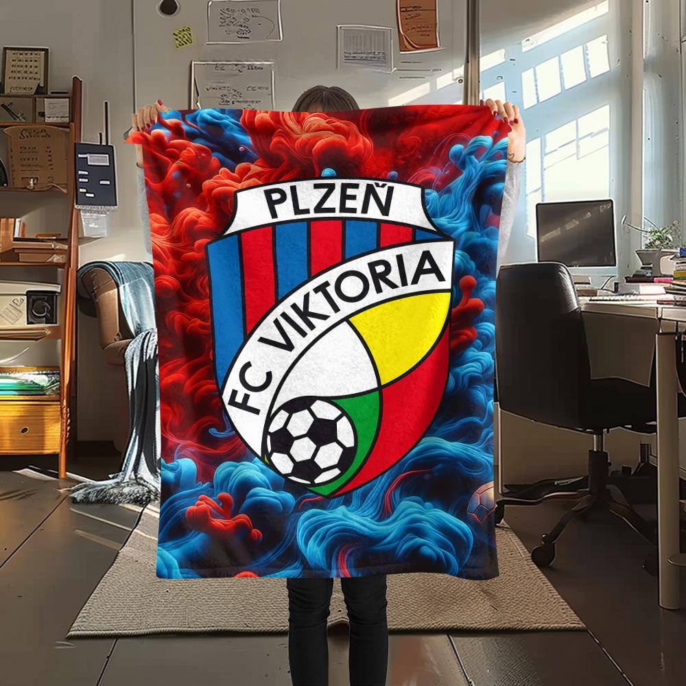 

FC Viktoria Print FlAannel Blanket, High quality Comfortable for All Seasons, Home Decor, Warmth and Comfort 80cm x 120cm