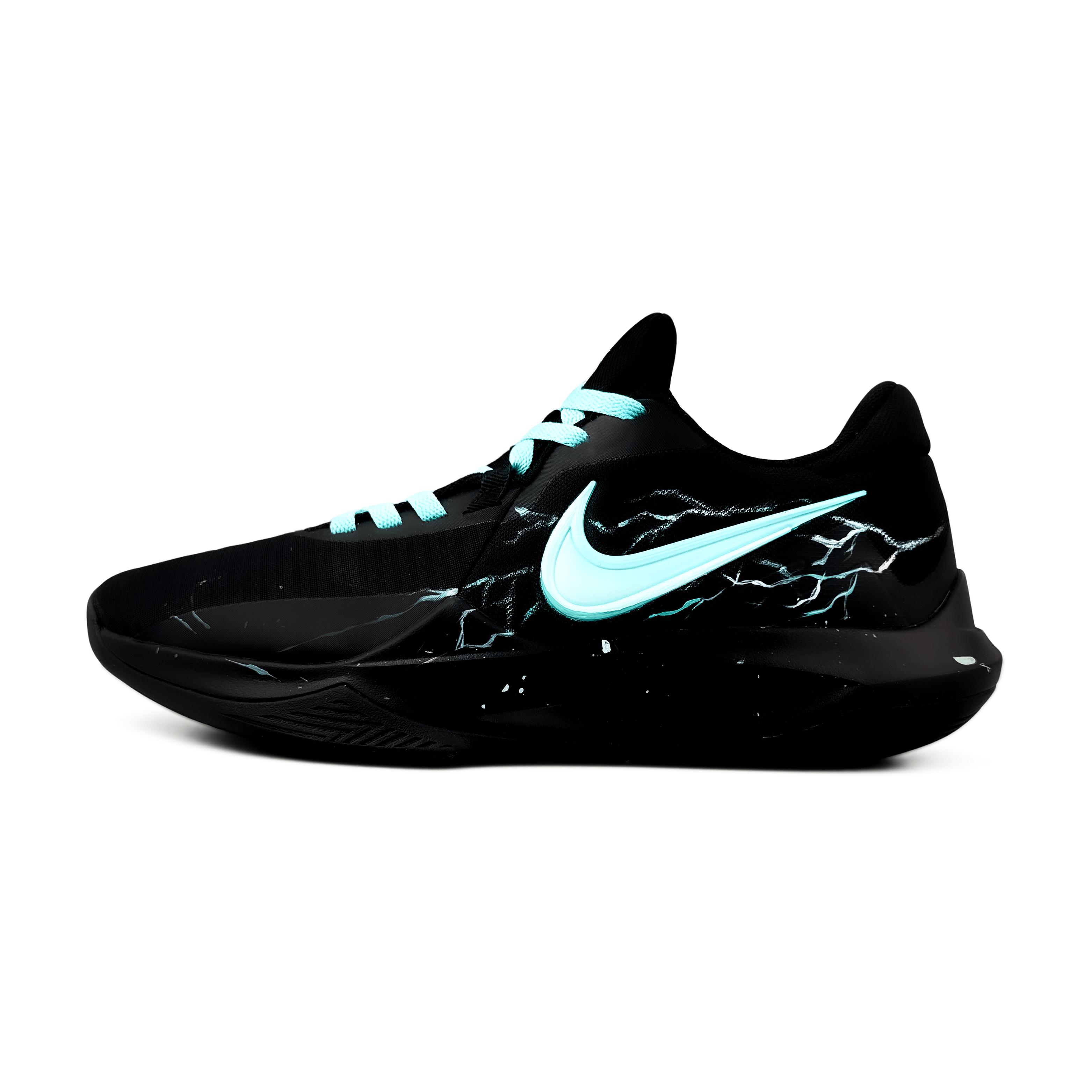 Nike Precision 6 Cushioning Slip Resistant Abrasion Resistant Low top Basketball Shoes Men s Black IO7605-040(Team173-) 40