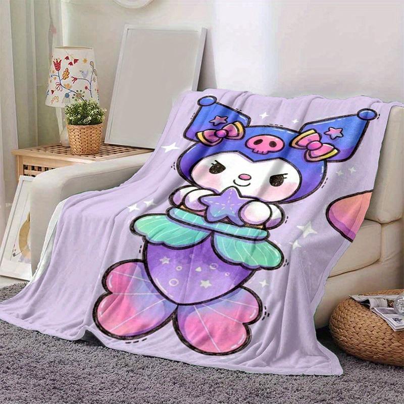 1pc. Cute Kawaii Meowth Cat Print Blanket - Perfect for Home, Office, Outdoor Use & G
