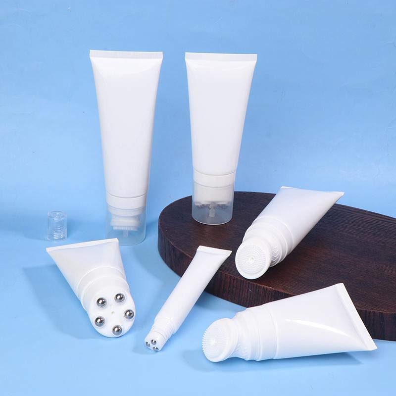 20/50/80100G Silicone Brush/Metal Ball Head Cosmetic Soft Tube Massage Cleasing Cream Bottle Empty Travel Plastic Container