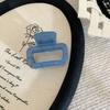 Vintage Delicate Geometric Hollowed-out Blue Polka-Dot Hair Claw Simple Fashion Pvc Large Shark Clip Hair Accessories