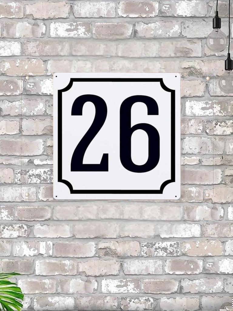 Classic Metal House Number 7 Sign 20x20 cm for Outdoor Door Plaque