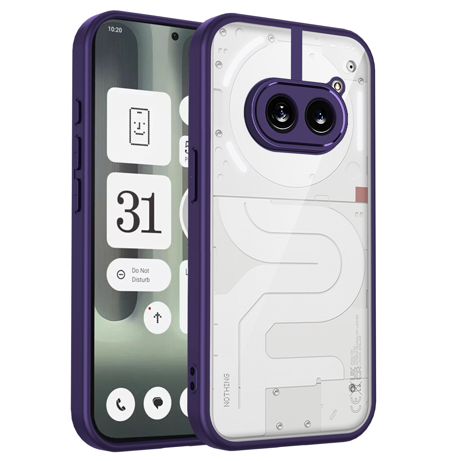 

Чохол для Nothing Phone 2A Plus A142P з повітряною подушкою, ударостійкий силіконовий бампер, прозора матова задня кришка, жорсткий чохол для Nothing Phone2A A142 Pc + tpu&Nothing Phone (2a) фіолетовий