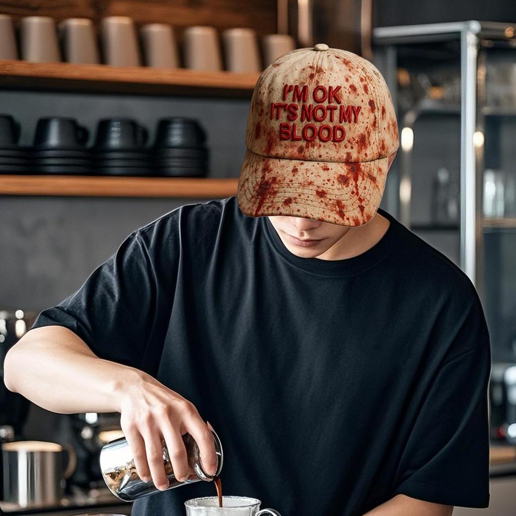 Halloween Baseball Hat Spooky Unisex Baseball Hat Horror Props For Holiday Party Ghost Night Cosplay Bonfire Photo Haunted House