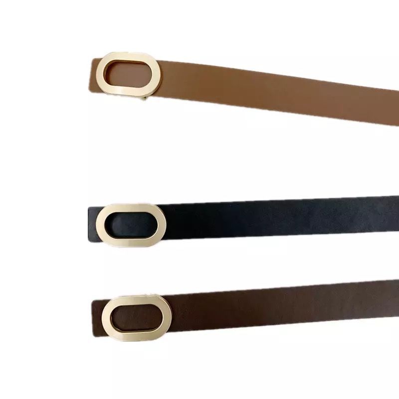 New Korean Version of Popular Imitation Leather Belt for Women Antique Hidden Buckle Belt for Women New European and American Style Belt