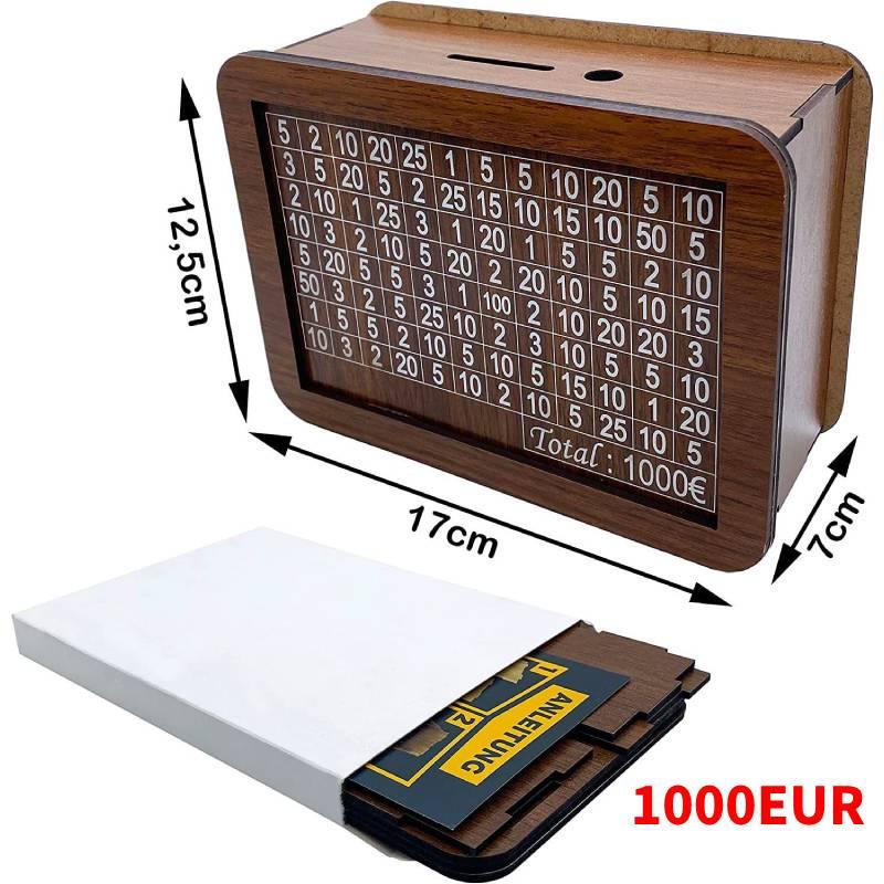 Money Box With Counter Minimalist Wooden Craft For Home Brown