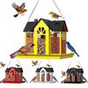 House Shape Wild Bird Feeder Metal Bird Feeding Station Multi-purpose Hanging Bird Feeder  Balcony