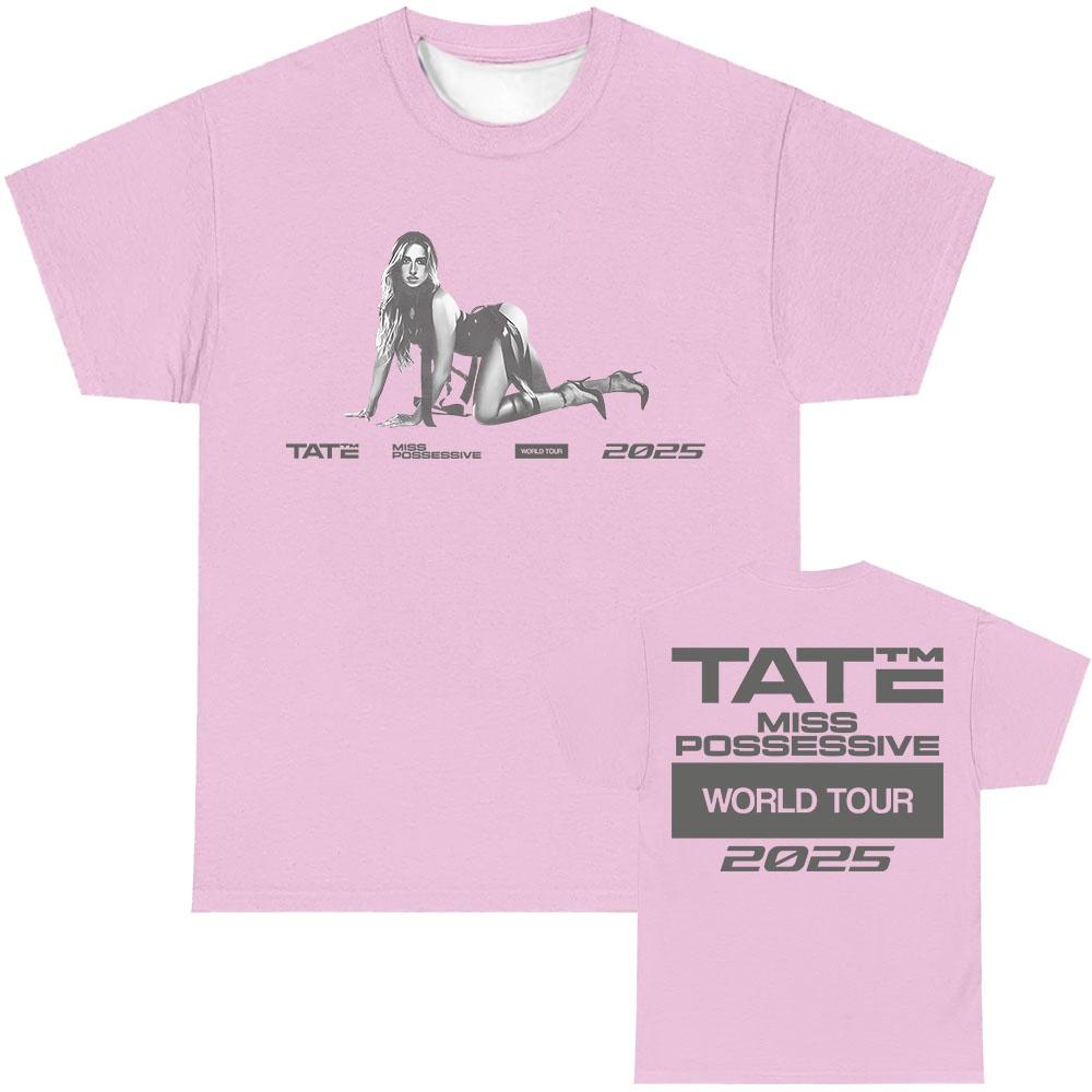 

Miss Possessive 2025 World Tour Tee Tate McRae Graphic Printing T-shirt Short Sleeve Unisex Streetwear Tshirt Men T Shirt 4XL