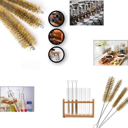 TUDOUZZZ 5-Piece Brass Wire Brush Set for Metal, Bore, Polishing, Tube, and Cleaning (Copper Wire Brush, 5 Sizes)