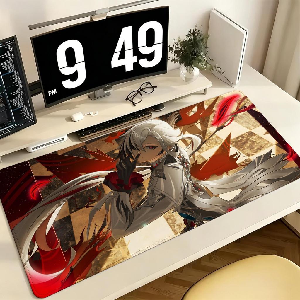 Genshin Impact Arlecchino Pro ESports Gaming Mousepad Extra Large NonSlip Stitched Edge Keyboard Laptop Desk Mat For Pc Gamer