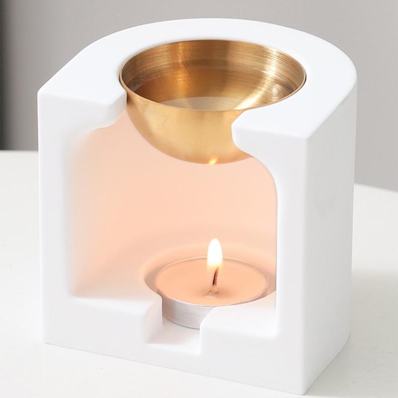 Ceramic Tealight Candle Holder,Oil Burners for Scented Oil,Tealight Wax Warmer Decoration Bedroom,Living Room Decors